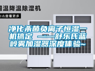 知识百科净化杀菌负离子恒湿一机搞定 ——舒乐氏蓝岭雾加湿器深度体验~