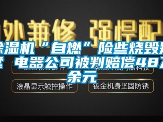 企业新闻除湿机“自燃”险些烧毁别墅 电器公司被判赔偿48万余元