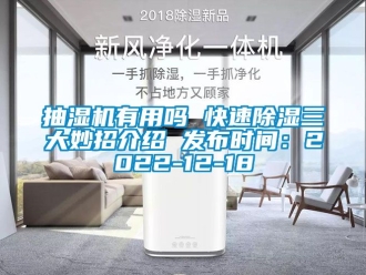 企业新闻抽湿机有用吗 快速除湿三大妙招介绍 发布时间：2022-12-18